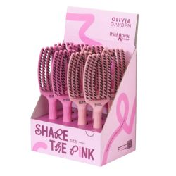 Професионална четка с глигански косъм (лимитирана серия)- Olivia Garden Finger Combo Think Pink Brush Special Edition