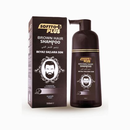 Оцветяващ шампоан за кафява коса за мъже за 10 минути - Softto Plus Brown Hair Shampoo 350 мл