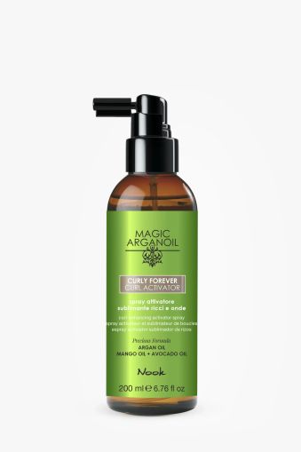 Активиращ и съживаващ спрей за къдрици между измиванията - Nook Magic Arganoil Curly Forever Curl Activator 200  мл