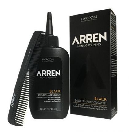 Мъжка боя за коса - директна  - Farcom Arren Direct Hair Color Kit Black - 80мл