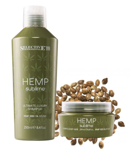 Комплект хидратиращ шампоан 250мл и маска с коноп 200мл  - Selective Professional Hemp Sublime Ultimate Luxury Kit 