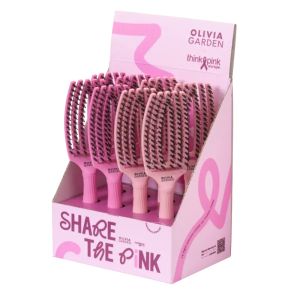 Професионална четка с глигански косъм (лимитирана серия)- Olivia Garden Finger Combo Think Pink Brush Special Edition
