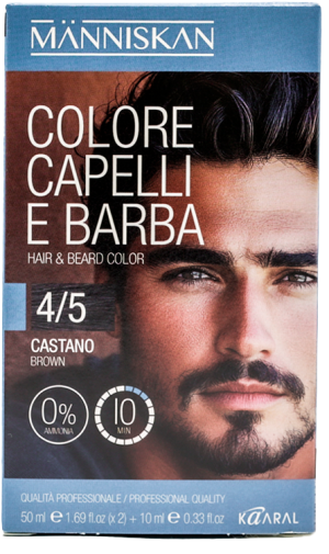 Боя за коса и брада цвят 4/5(средно кафяво) - Kaaral Manniskan Fast Color Barba 4/5