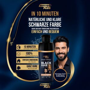 Мъжка боя за коса  - Черно - Softto Plus Expert Formular Hair Color Black 400 мл