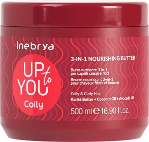 Подхранваща маска-масло за къдрва коса - Inebrya Up to You Coily Nourishing Butter 500 мл