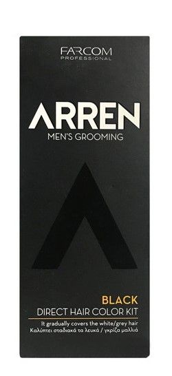 Мъжка боя за коса - директна  - Farcom Arren Direct Hair Color Kit Black - 80мл