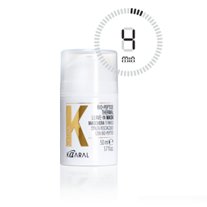 4 минутна възстановяваща маска без изплакване за увредена коса -  Kaaral Extra K Bio-Peptide Thermal Leave-In Mask 50 мл