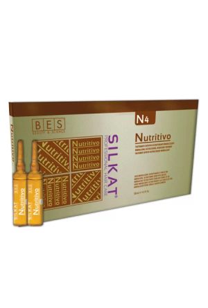 Възстановяващи и подхранващи ампули за суха и изтощена коса - BES Silkat Nutritivo Lotion N4 12брX10 мл